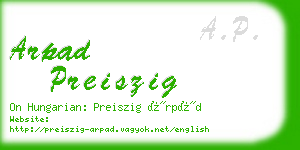 arpad preiszig business card